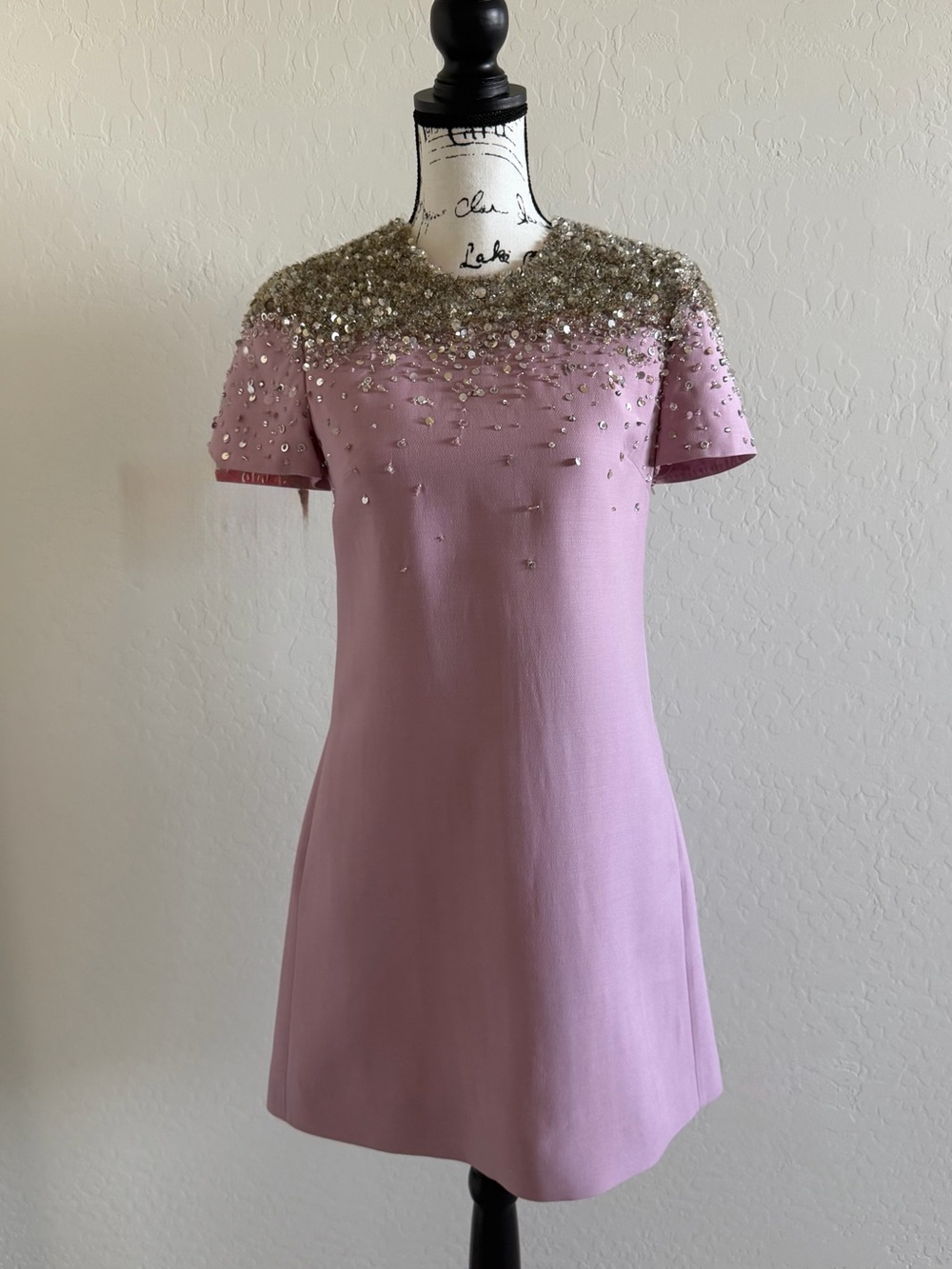 Valentino Lavender Embroidered A-Line Minidress Sz. 38